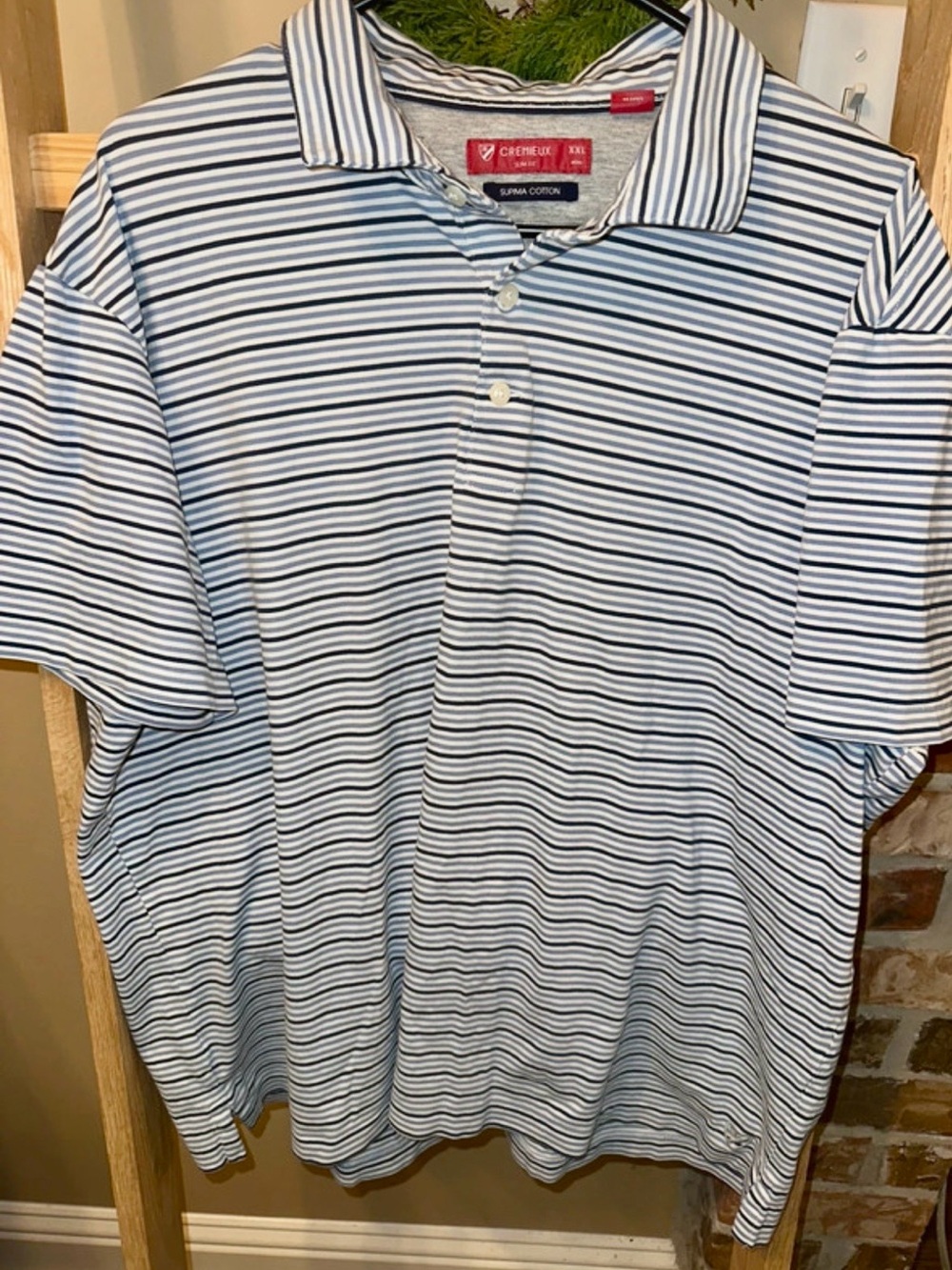 Daniel Cremieux Navy & White Horizontal Stripe Polo